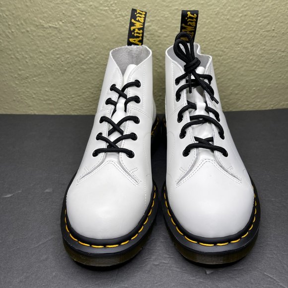 New Dr. Martens Church Men\'s Size 9 Lace Up White Leather Monkey Boots 26741100 main image 7